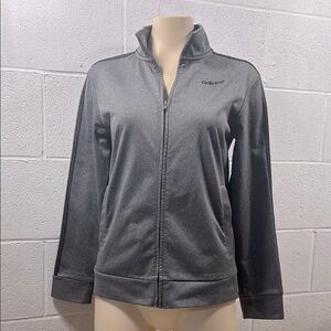 Adidas Gray Bomber Jacket with Standing Collar